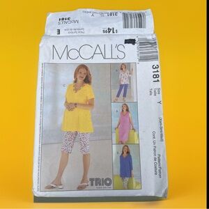 McCalls 3181 Maternity Dress, Top, Pull-on Skirt Pants 2 Lengths Sewing Pattern